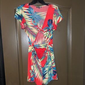 Fashion Nova Tropical Cutout Dress